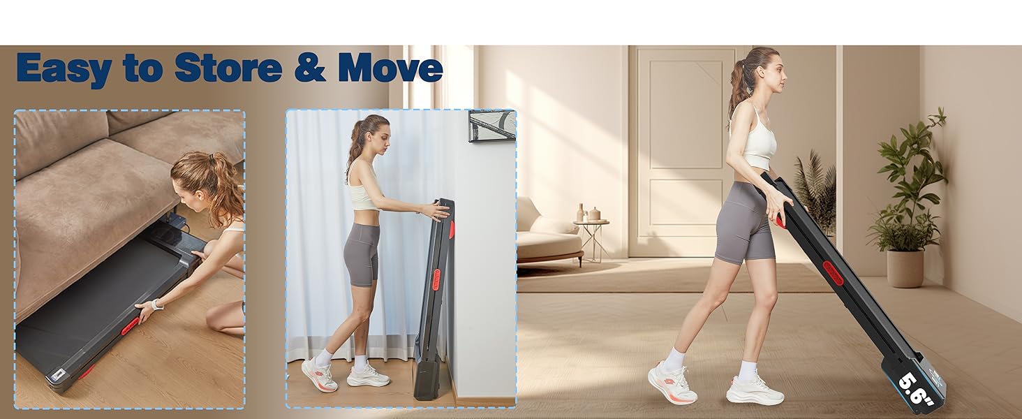 Walking Pad Treadmill with 12% 9-Level Auto Incline, easy to store and move