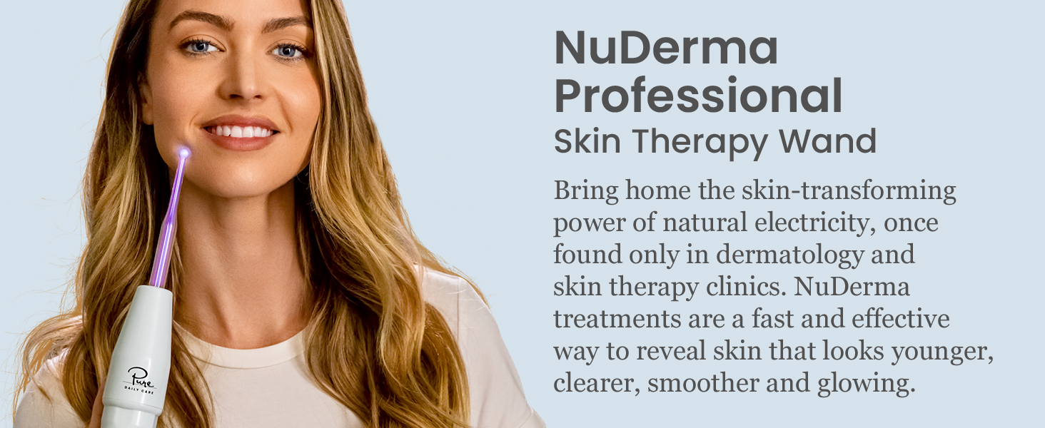 NuDerma Portable Handheld High Frequency Skin Therapy Wand Machine w/Neon  ?Anti-Aging