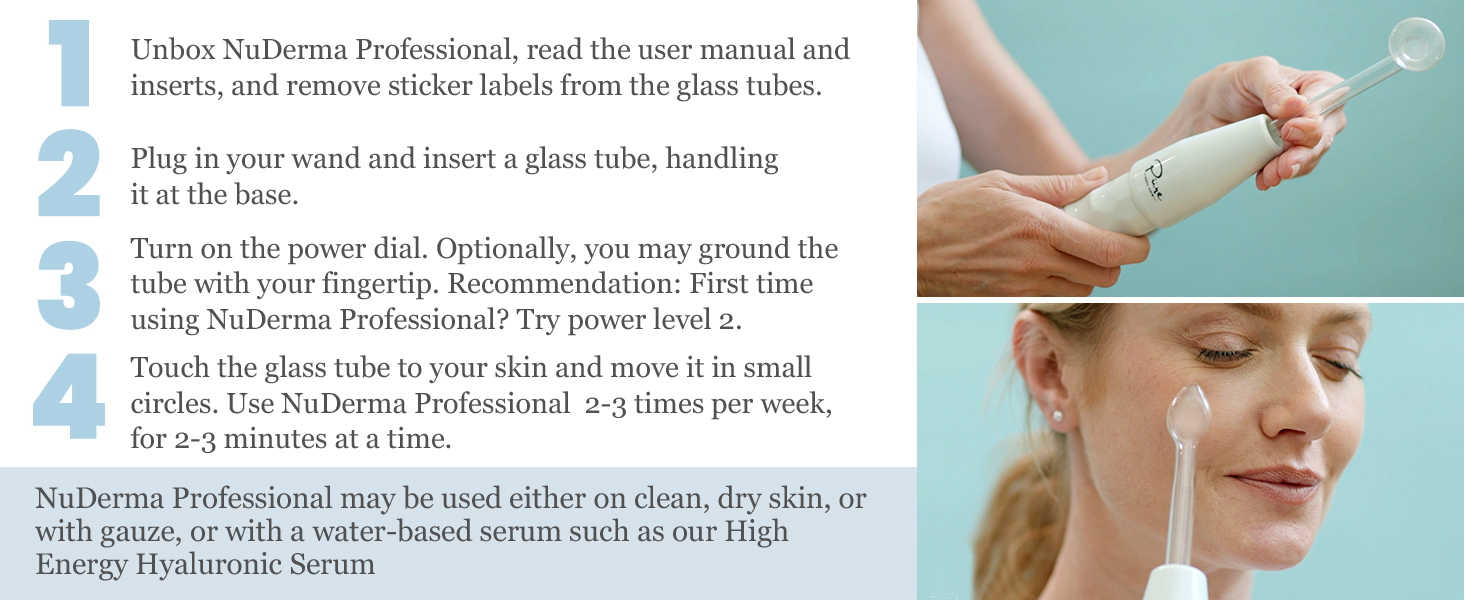 NuDerma Portable Handheld High Frequency Skin Therapy Wand Machine w/Neon  ?Anti-Aging