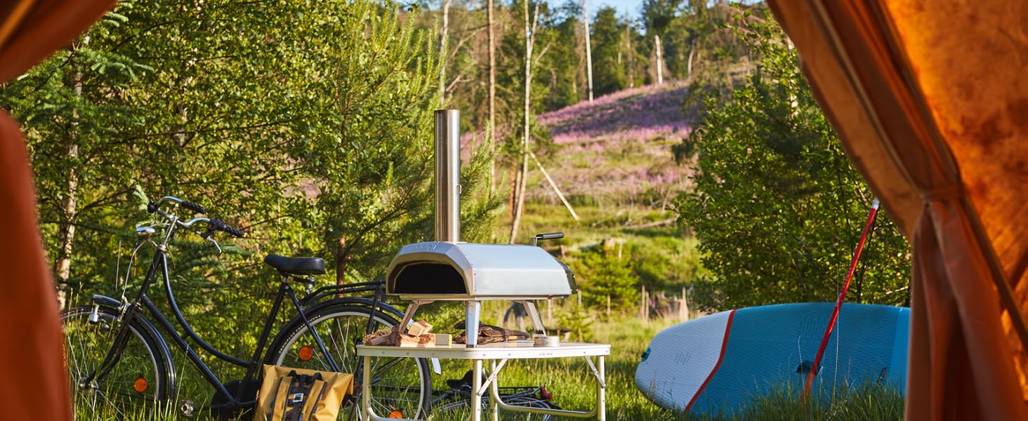 Karu 12 outdoor cooking setup