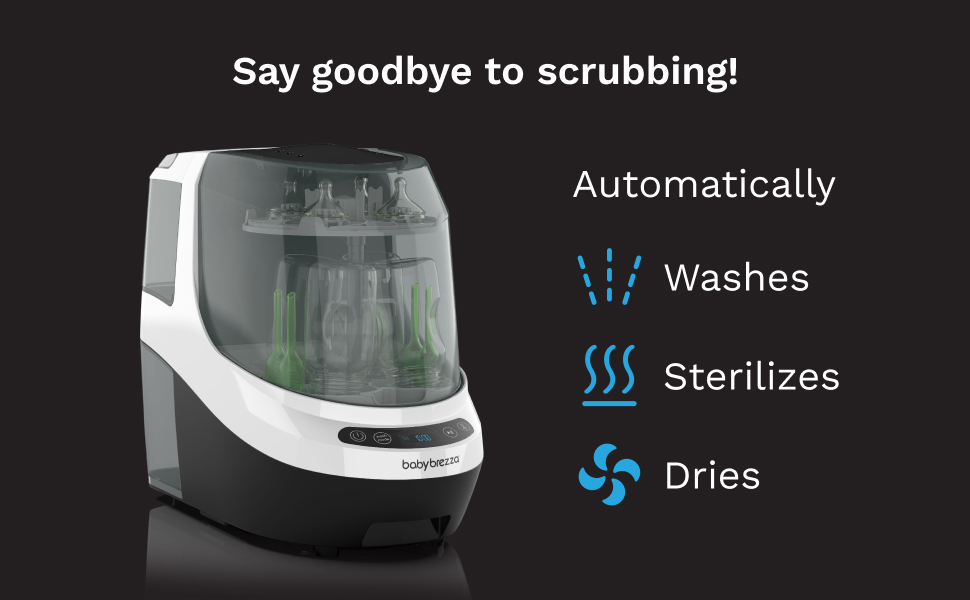 baby brezza bottle washer pro automatically washes sterilizes and dries 4 baby bottles & accessories
