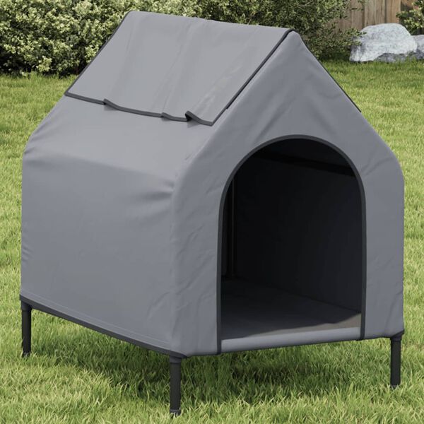 Dog House Light Grey Oxford Fabric and Steel-petscare-ltd.com