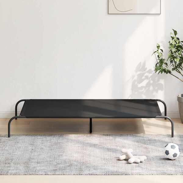Elevated Dog Bed Black 150x90x20 cm Oxford Fabric and Steel-petscare-ltd.com