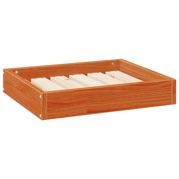 Dog Bed Wax Brown 51.5 x 44 x 9 cm Solid Pine Wood-petscare-ltd.com