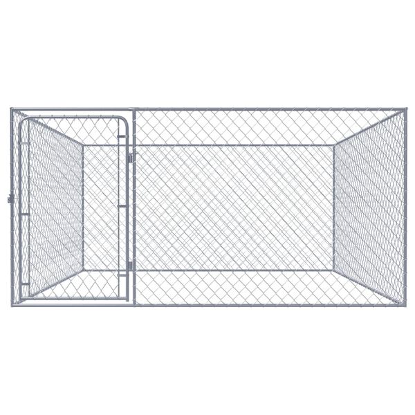 Outdoor Dog Kennel Galvanised Steel 2x2x1 m-petscare-ltd.com