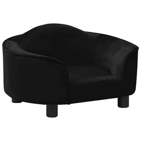 Dog Sofa Black 67x47x36 cm Plush-petscare-ltd.com