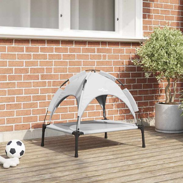 Dog Bed 63 x 49.5 x 60 cm Steel Silver Grey-petscare-ltd.com
