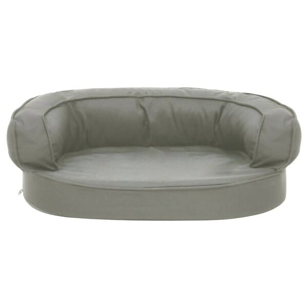 Ergonomic Dog Bed Mattress 60x42 cm Linen Look Grey-petscare-ltd.com