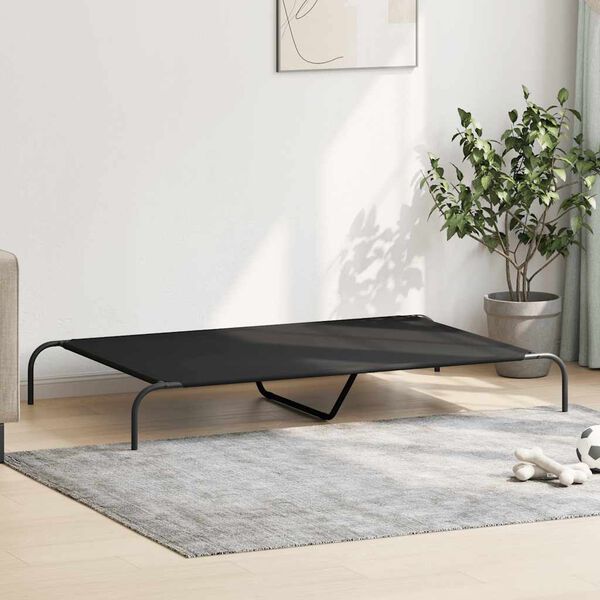 Elevated Dog Bed Black 150x90x20 cm Oxford Fabric and Steel-petscare-ltd.com