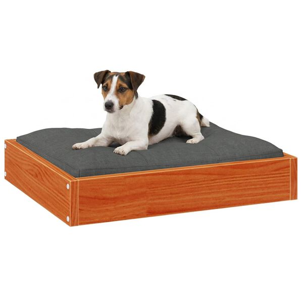 Dog Bed Wax Brown 51.5 x 44 x 9 cm Solid Pine Wood-petscare-ltd.com