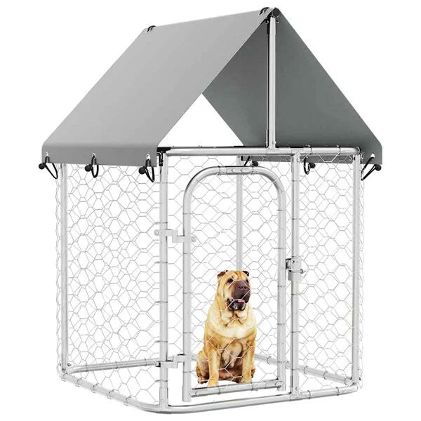 Outdoor Dog Kennel with Roof 100x100x150 cm-petscare-ltd.com
