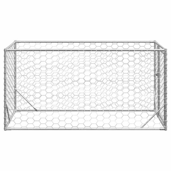 Outdoor Dog Kennel with Door 2x1x1 m Galvanised Steel-petscare-ltd.com