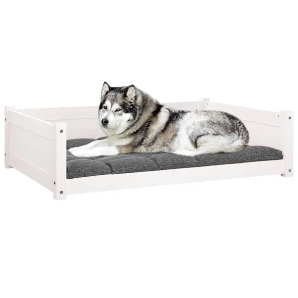 Dog Bed White 105,5x75,5x28 cm Solid Pine Wood-petscare-ltd.com
