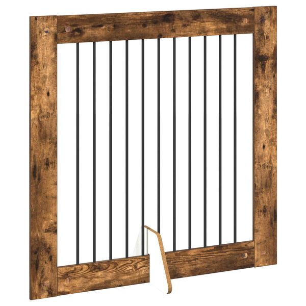 Foldable Dog Gate with Stands 2 pcs Smoked Oak 200.5 cm-petscare-ltd.com