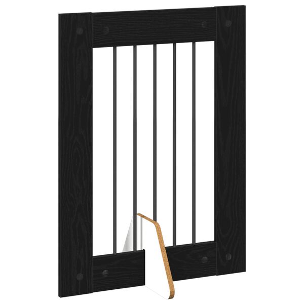 Foldable Dog Gate with Stands 2 pcs Black Oak 120.5 cm-petscare-ltd.com
