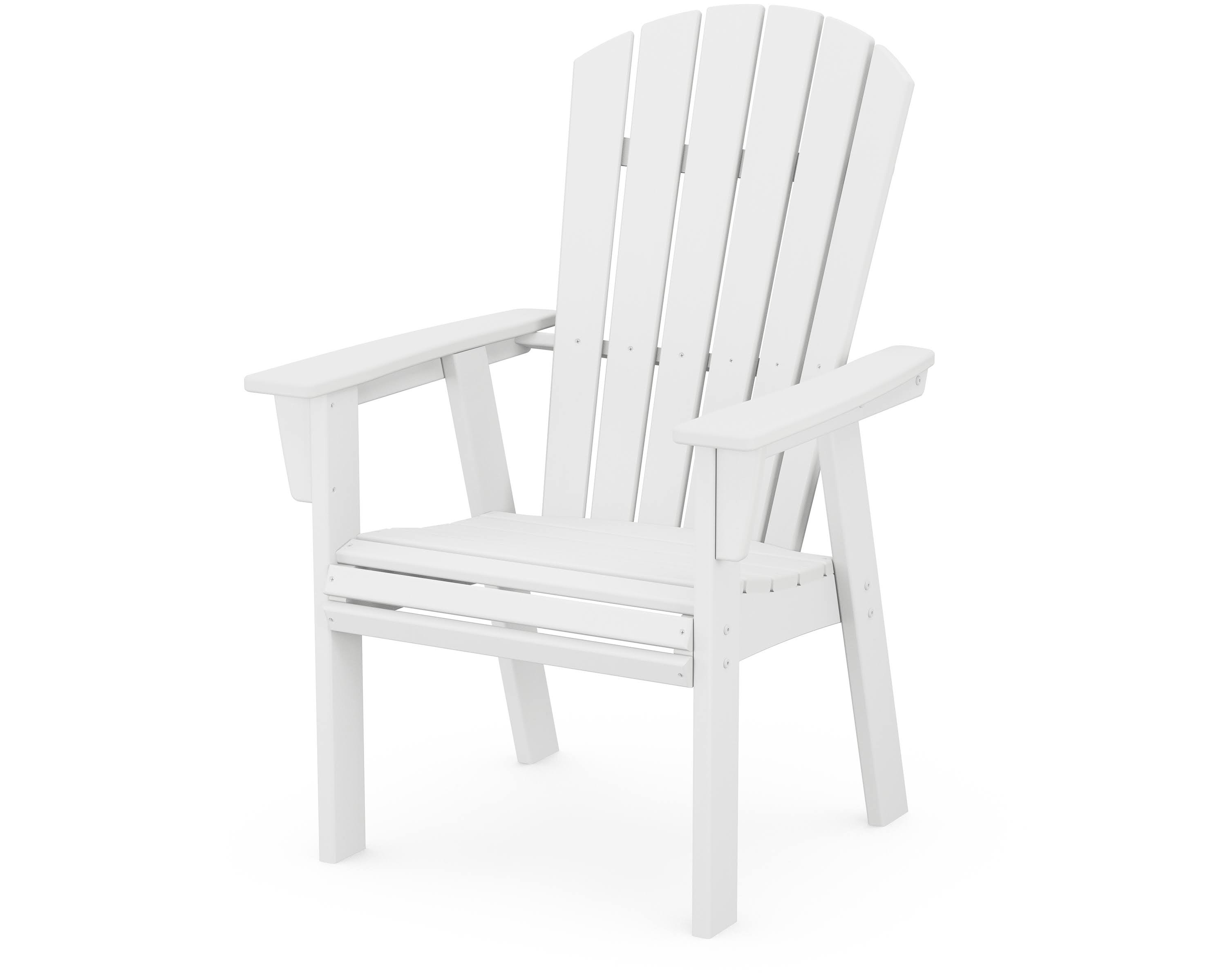 POLYWOOD Nautical Adirondack Dining Chair in White