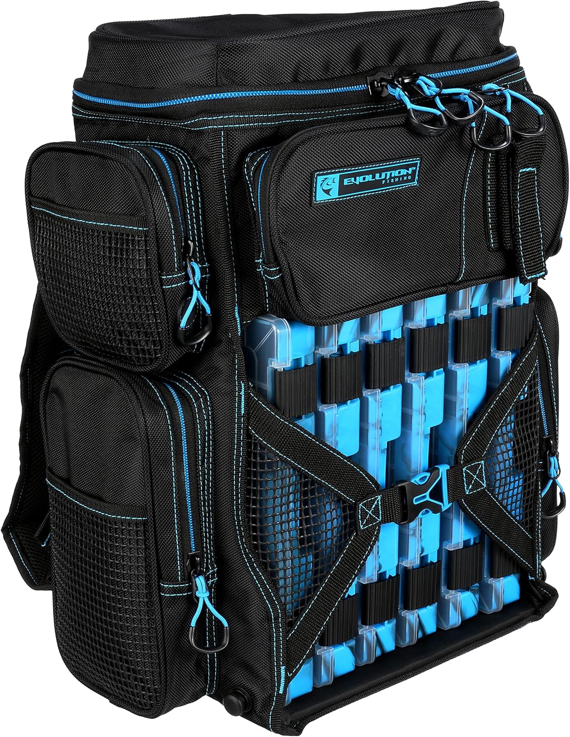 Evolution Fishing Drift Series Tackle Backpack – 3600 Size, Outdoor Rucksack w/ 6 Fishing Tackle Trays, Built in Rain Fly