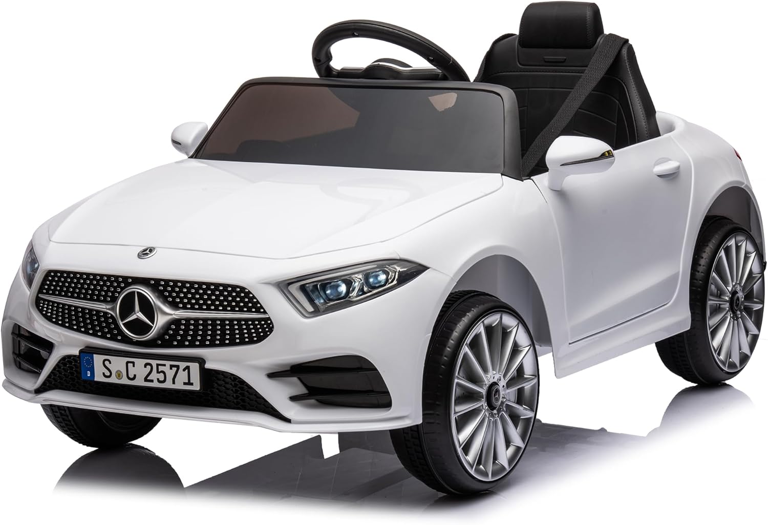 12v Battery Kids Ride on Electric Vehicles Cars Power Wheel Toy Mini Car for Age 1-6 Toddler Baby to Drive with Steering Remote Control Mercedes Benz