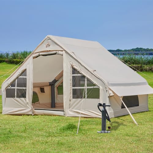 Inflatable Tent with Pump,4-6 Person Instant Glamping Camping Tents House