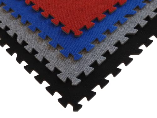 Square Brands - Interlocking Foam Floor Carpet Tiles - 24" x 24" x 3/8" Gray - Puzzle Flooring Rug Tiles for Living Room