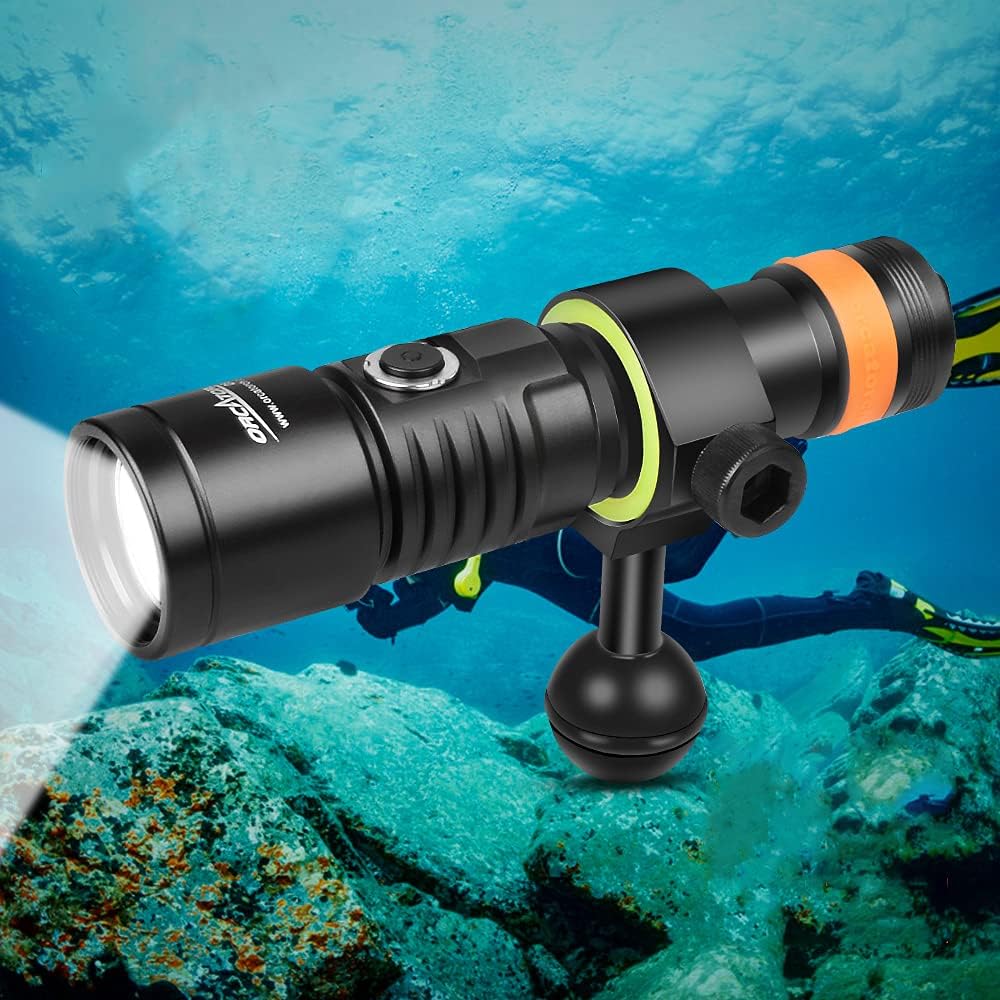 ORCATORCH D530V 1200 Lumen Scuba Diving Video Light 140 Degrees Super Wide Beam Angle