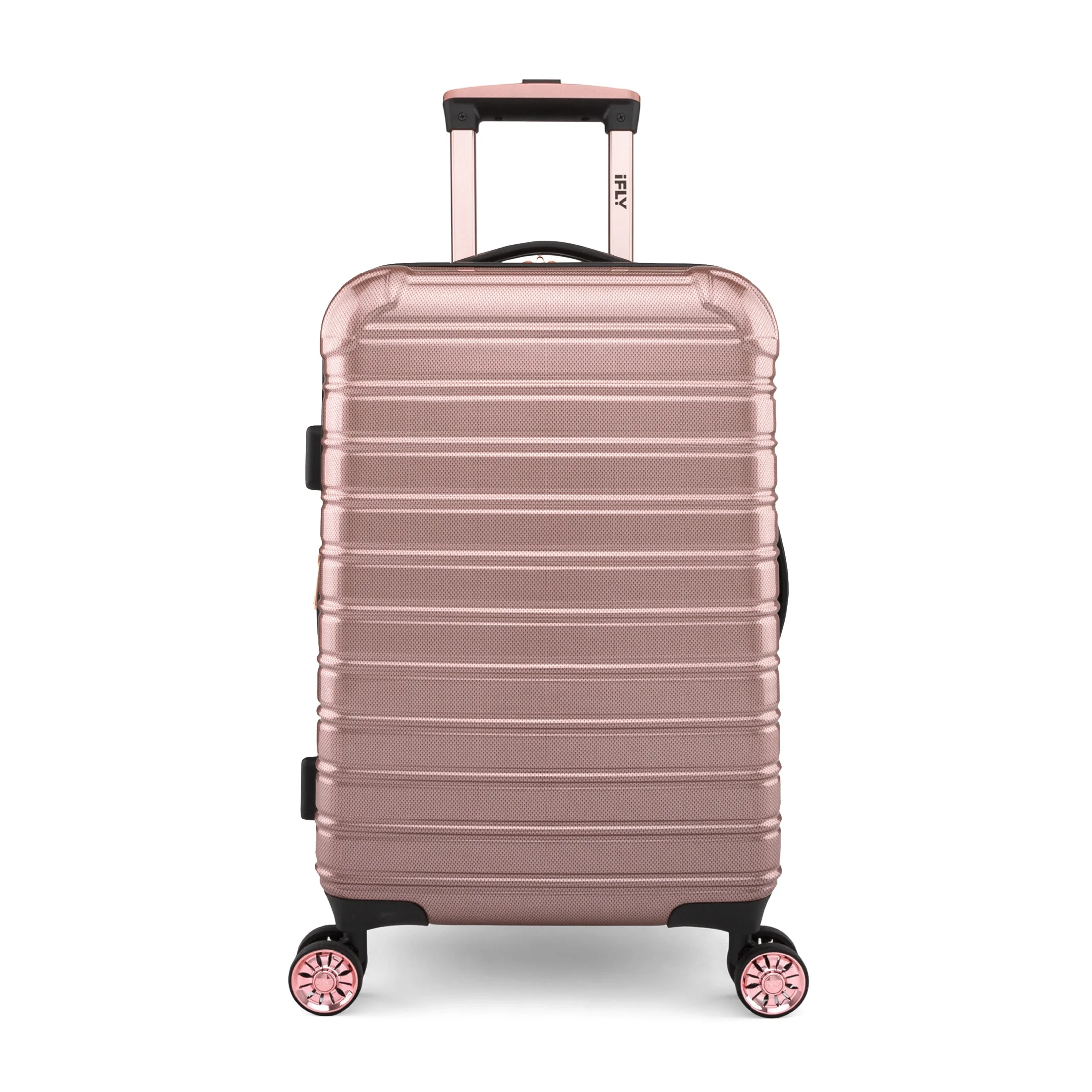 iFLY Hardside Fibertech Luggage 20" Carry-on Luggage, Rose Gold - Curated Treasures Market