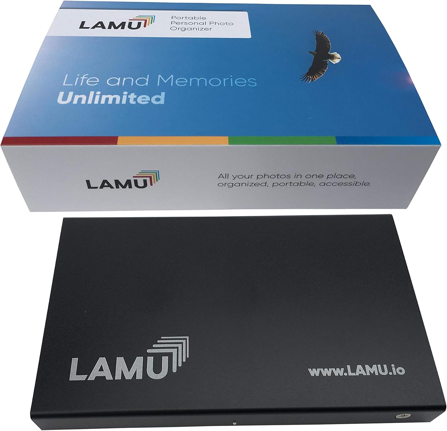 LAMU Photo Organizer 500GB - Digital Picture Manager for Windows - Software Included to Easily Organize Your Photos and Videos