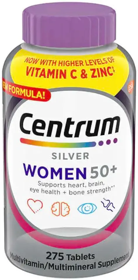 Centrum Silver Women 50 Plus Multivitamin, 275 Tablets+Bundled with nalkotsupliment Guide, Non-GMO & Gluten Free, Easy to Take Smooth Coating