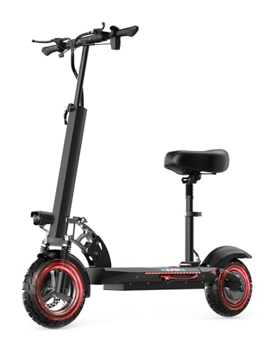 Electric Scooter Adults, 1500W Peak Motor, 45 Miles Range Electric Scooter with Seat, 30MPH Top Speed, 10" Off Road Tires Scooter, Dual Suspesnsion