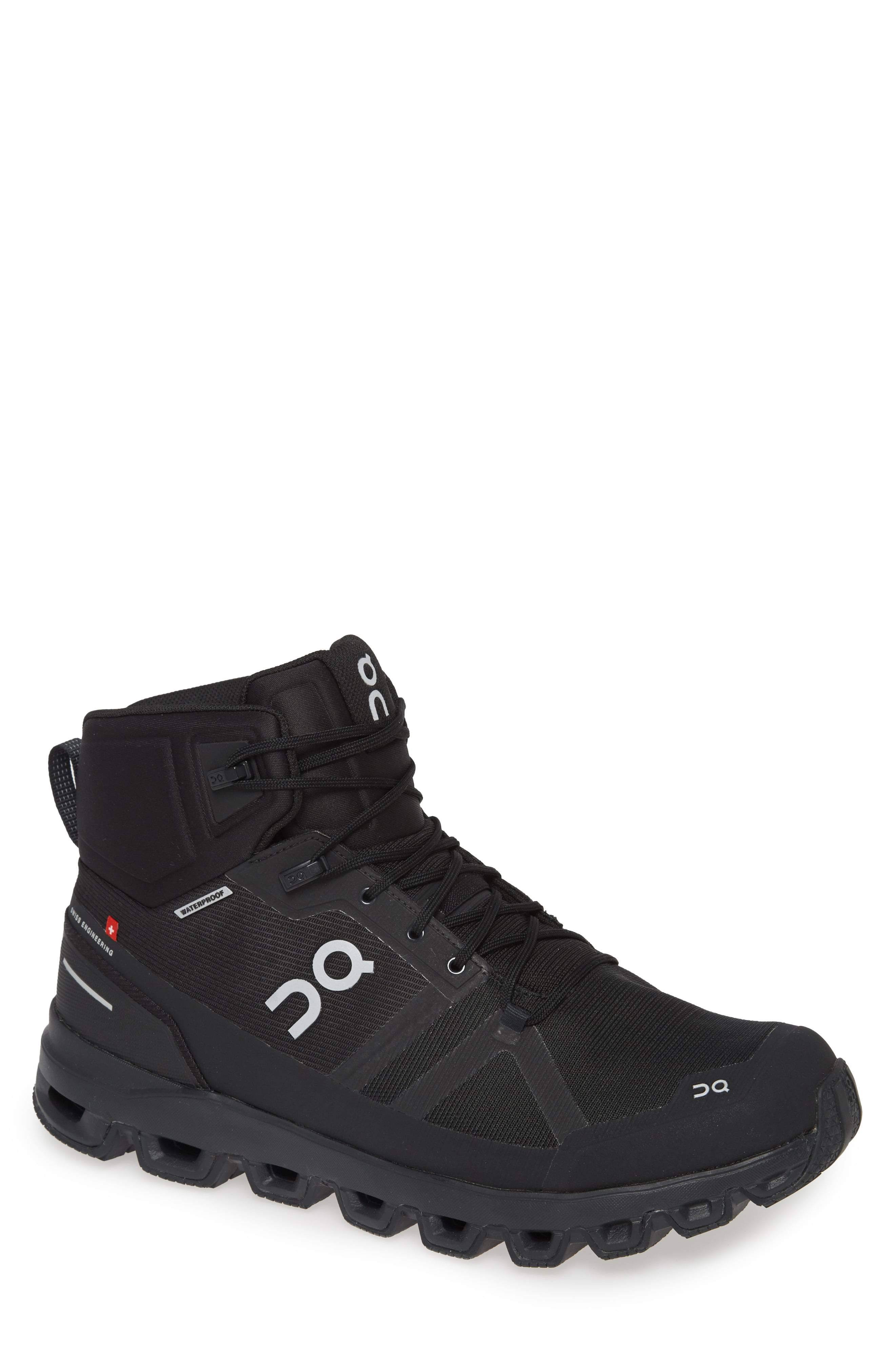 on Running Men&s Cloudrock Waterproof All Black / 11.5 / M