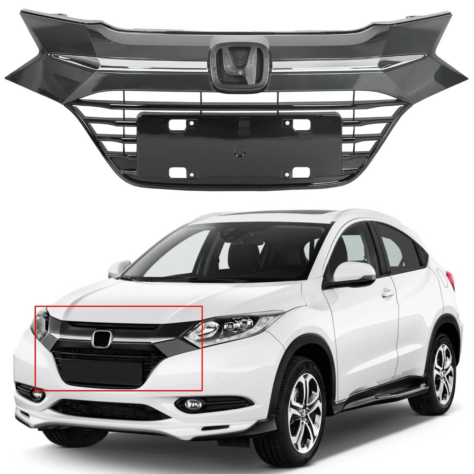 For 2016-2018 Honda HR-V Sport Utility HRV Front Upper Grille Factory Style