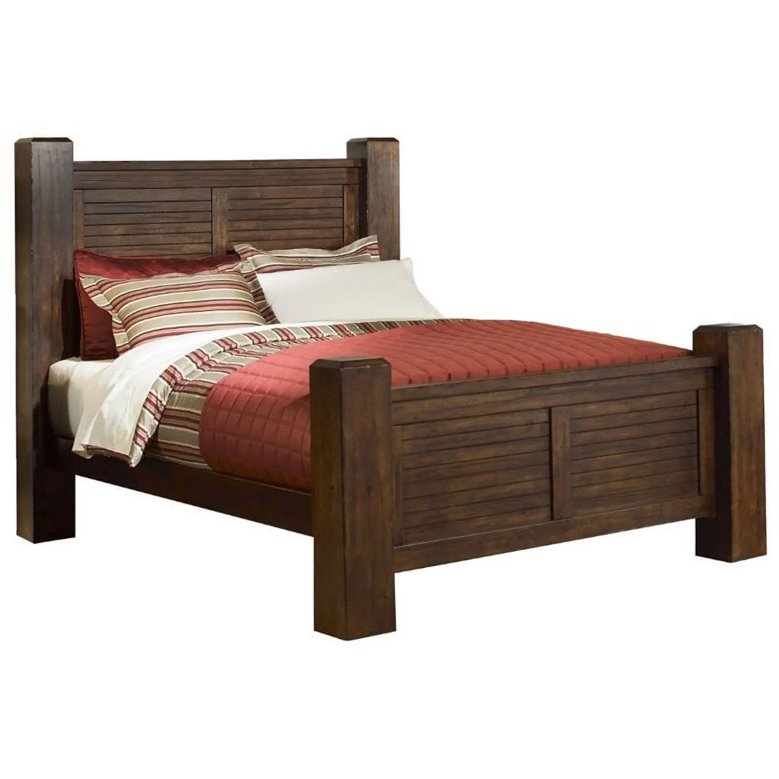 Progressive Trestlewood Queen Poster Bed in Mesquite Pine
