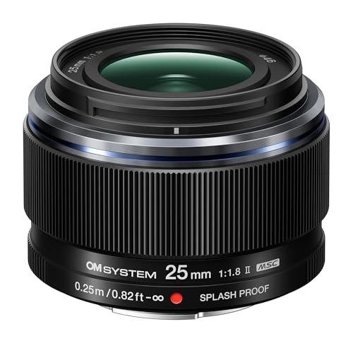 OM SYSTEM M.Zuiko Digital 25mm F1.8 II Lightweight Weather-Sealed Compact Lens with 9-Element and 7-Group Design (Micro Four Thirds)