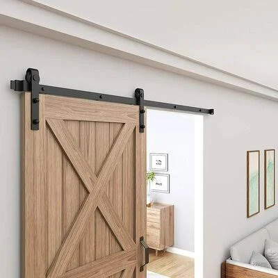 Sliding Standard Single Barn Door Hardware Kit winsoon Track Length: 168 in.