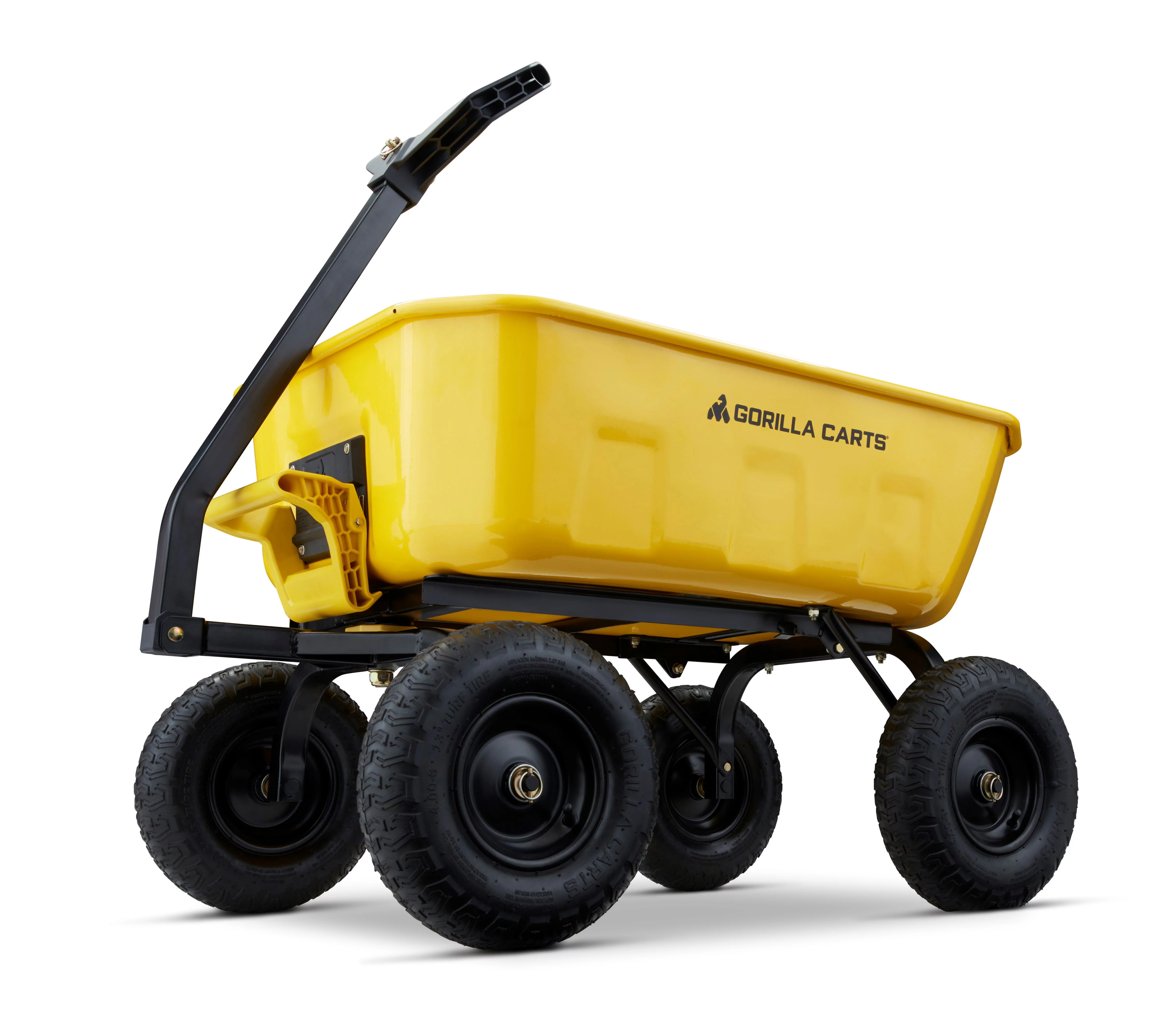 Gorilla Carts 8 Cu. Ft. Steel Dump Cart (Model #Gcsd-8), 39-inch x 28-inch Steel Bed, 1200 lbs. Capacity, 13-inch Pneumatic Tires - Radiant Selections
