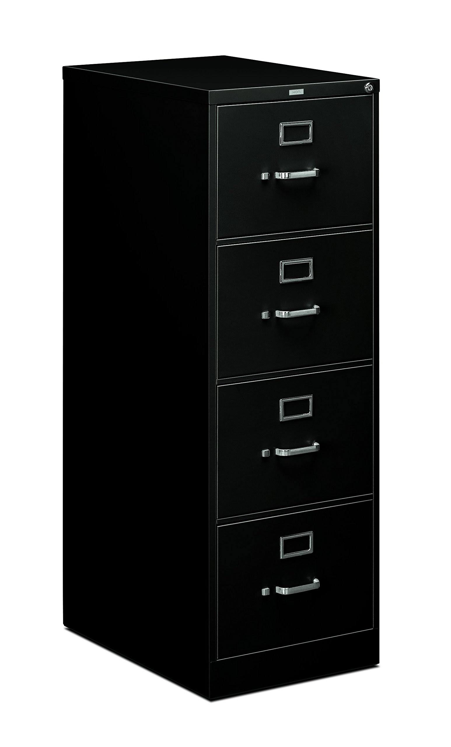 HON 4 Drawers Vertical Lockable Filing Cabinet, Black, Size: Legal