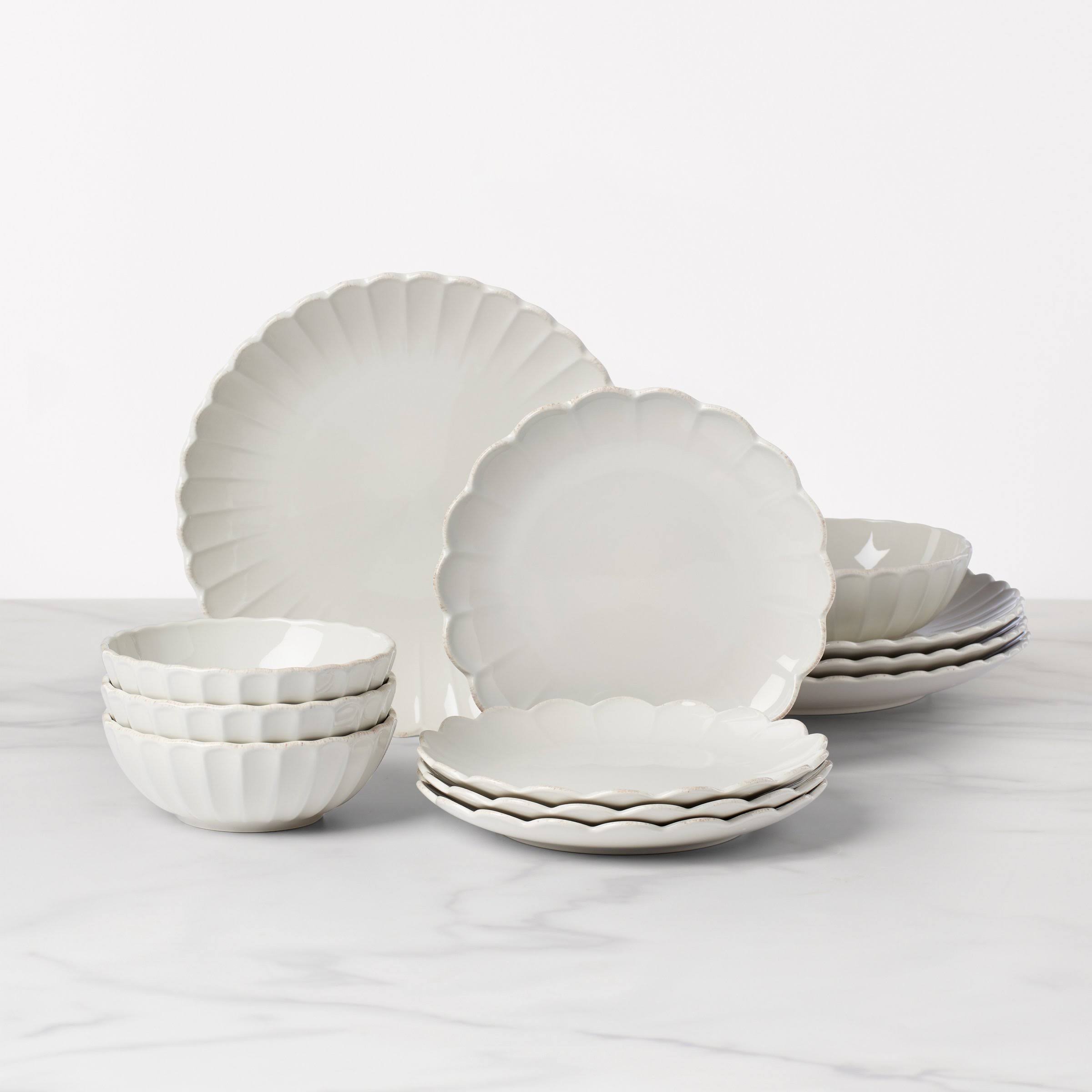 Lenox 893471 French Perle Scallop Dinnerware Set - 12 Piece