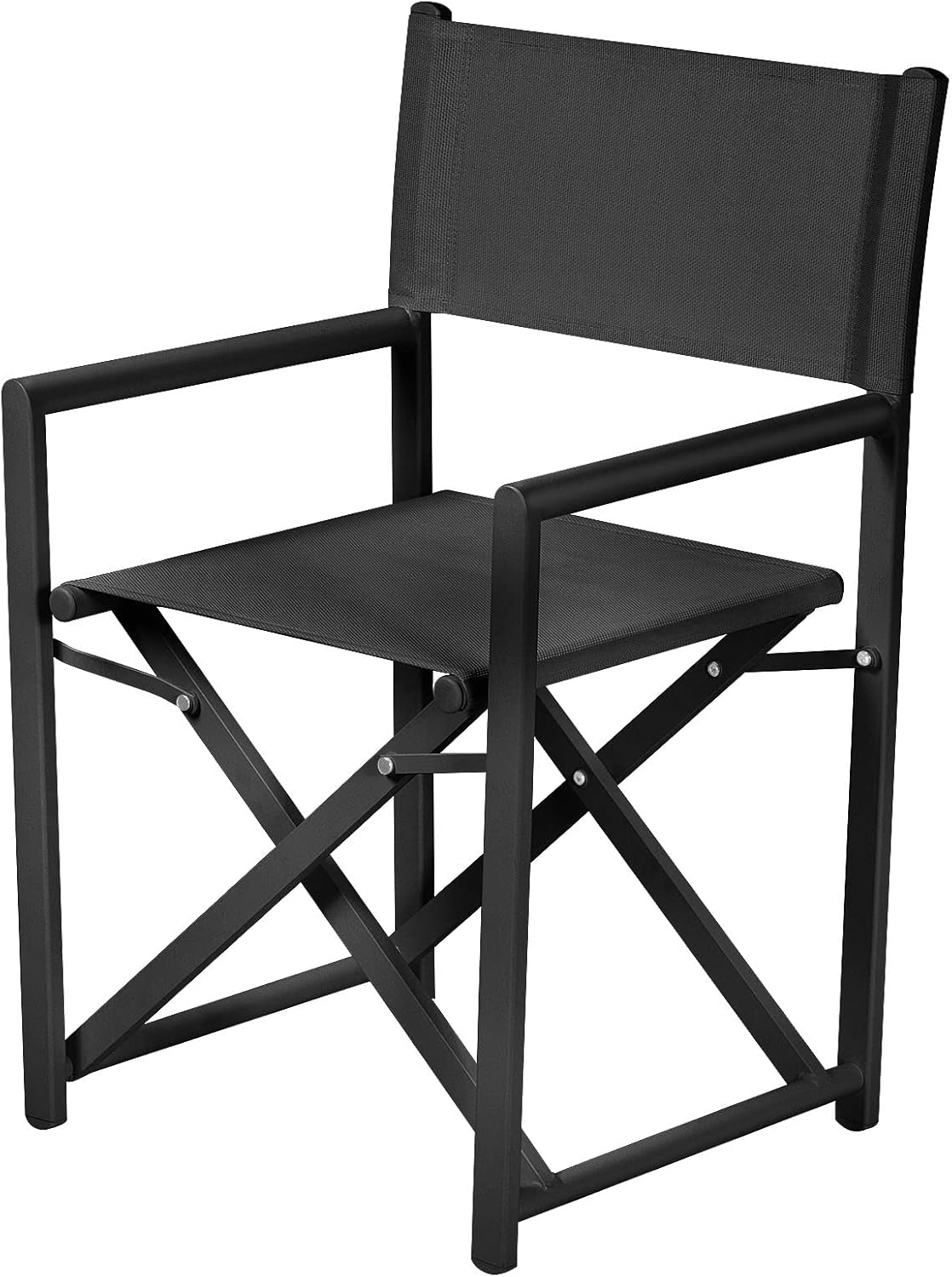 Outogether Aluminium Directors Chair Portable Folding Chair for Patio, Camping, Picnic and Outdoors (White)