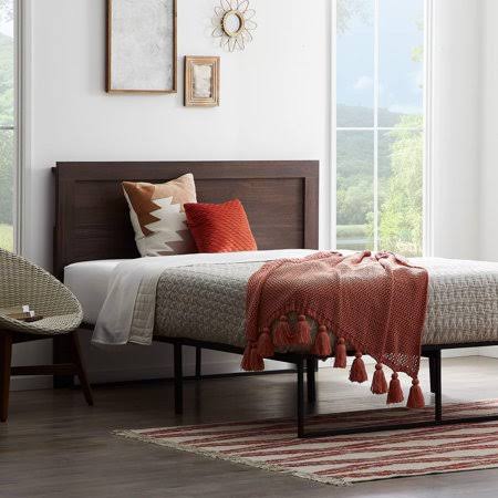 Rest Haven Durable Classic Wood Headboard - King, Rustic Mahogany
