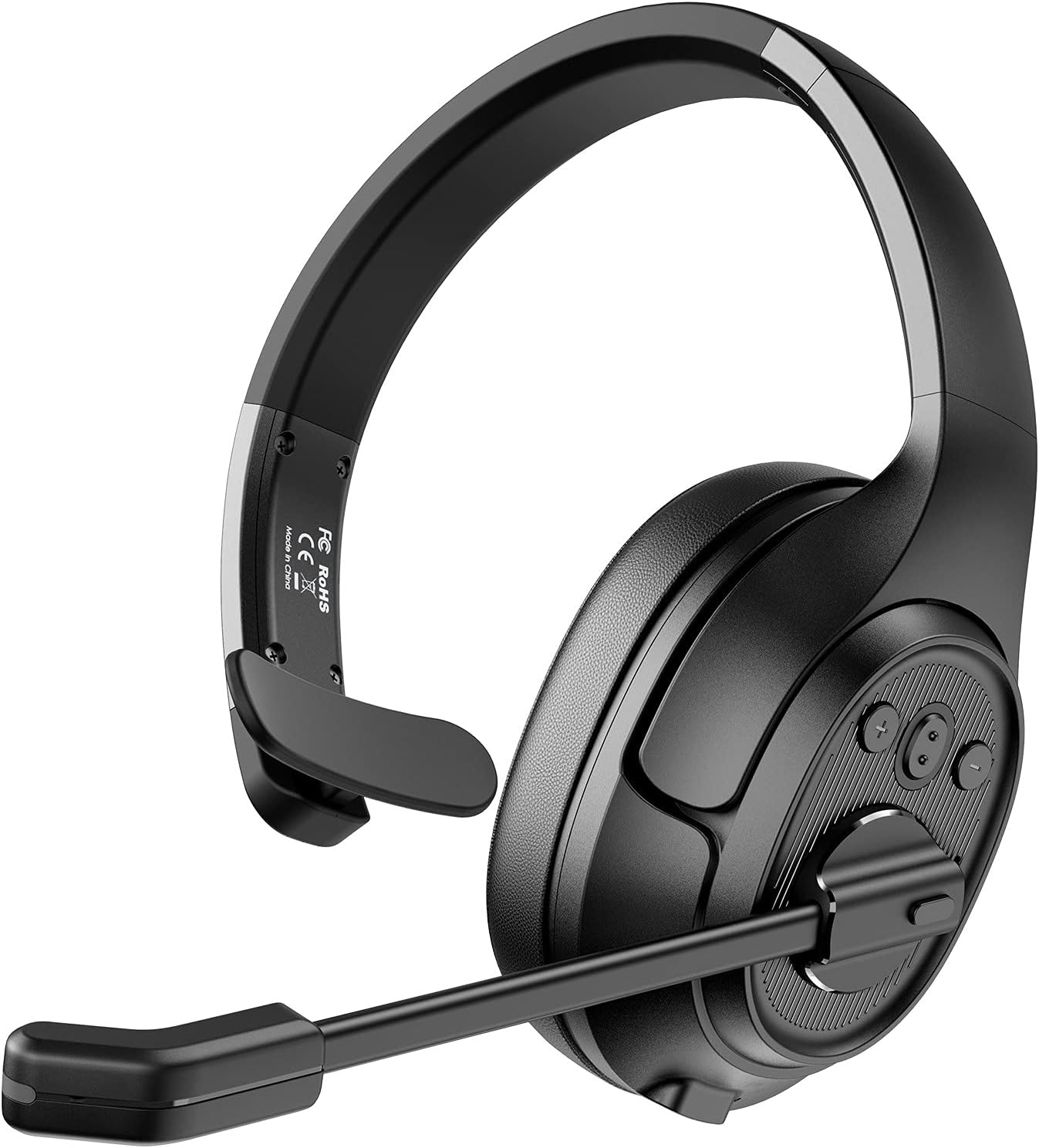 EKSA Noise Canceling Trucker Bluetooth Headset with Microphone Wireless Over Ear Headphones, 99ft Long Wireless Range, Up to 30 Hours of Talk Time