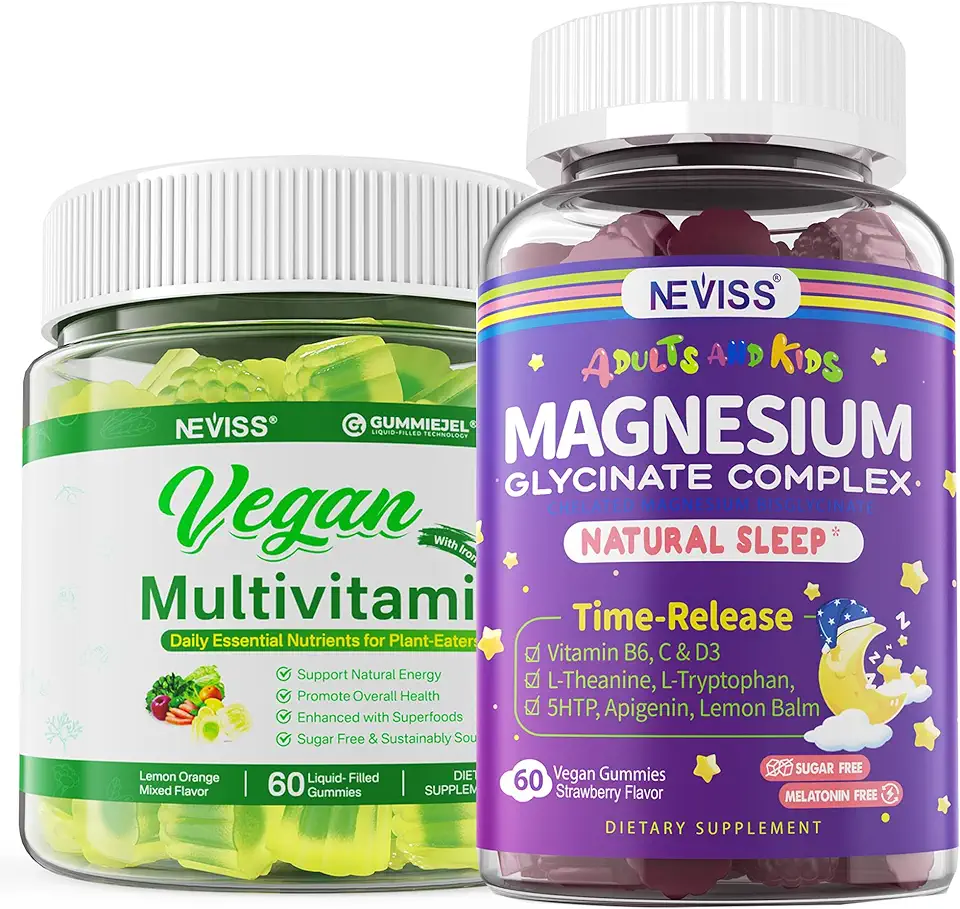 NEVISS Magnesium Glycinate Gummies with Vegan Multivitamin - Kansas Nuitrition - HNZSDS
