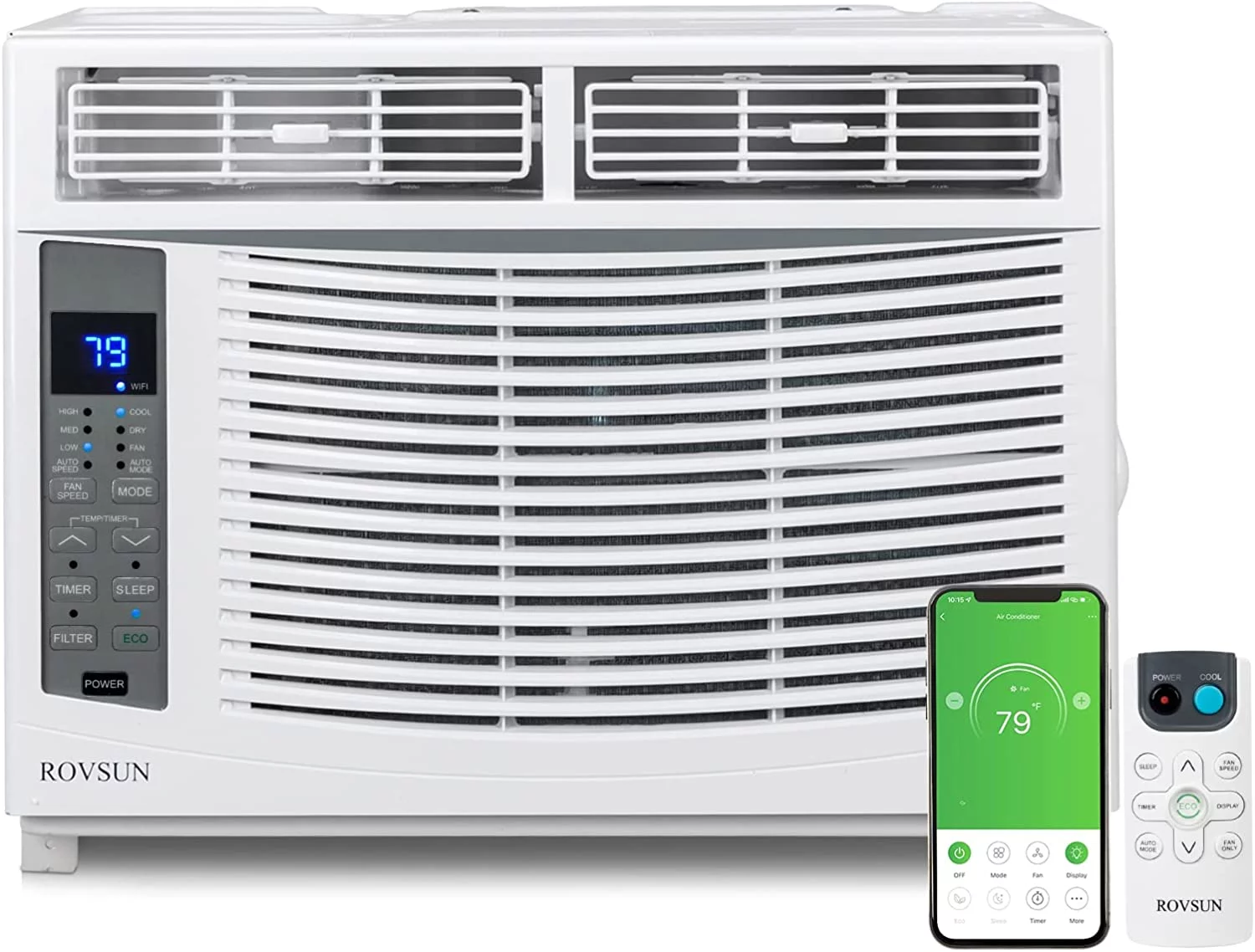 ROVSUN Wifi Enabled 6000 BTU Window Air Conditioner, 115V/60Hz Window AC Unit with Remote & APP Control, Cooling Rooms up to 250 Sq. Ft