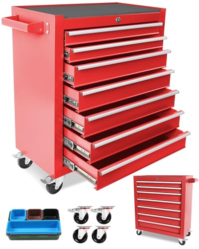 5-Drawer Rolling Tool Chest, Modular Tool Cabinet with Brake Casters & Removable Drawers, Workshop Toolbox Cart for Factory/Garage, Black