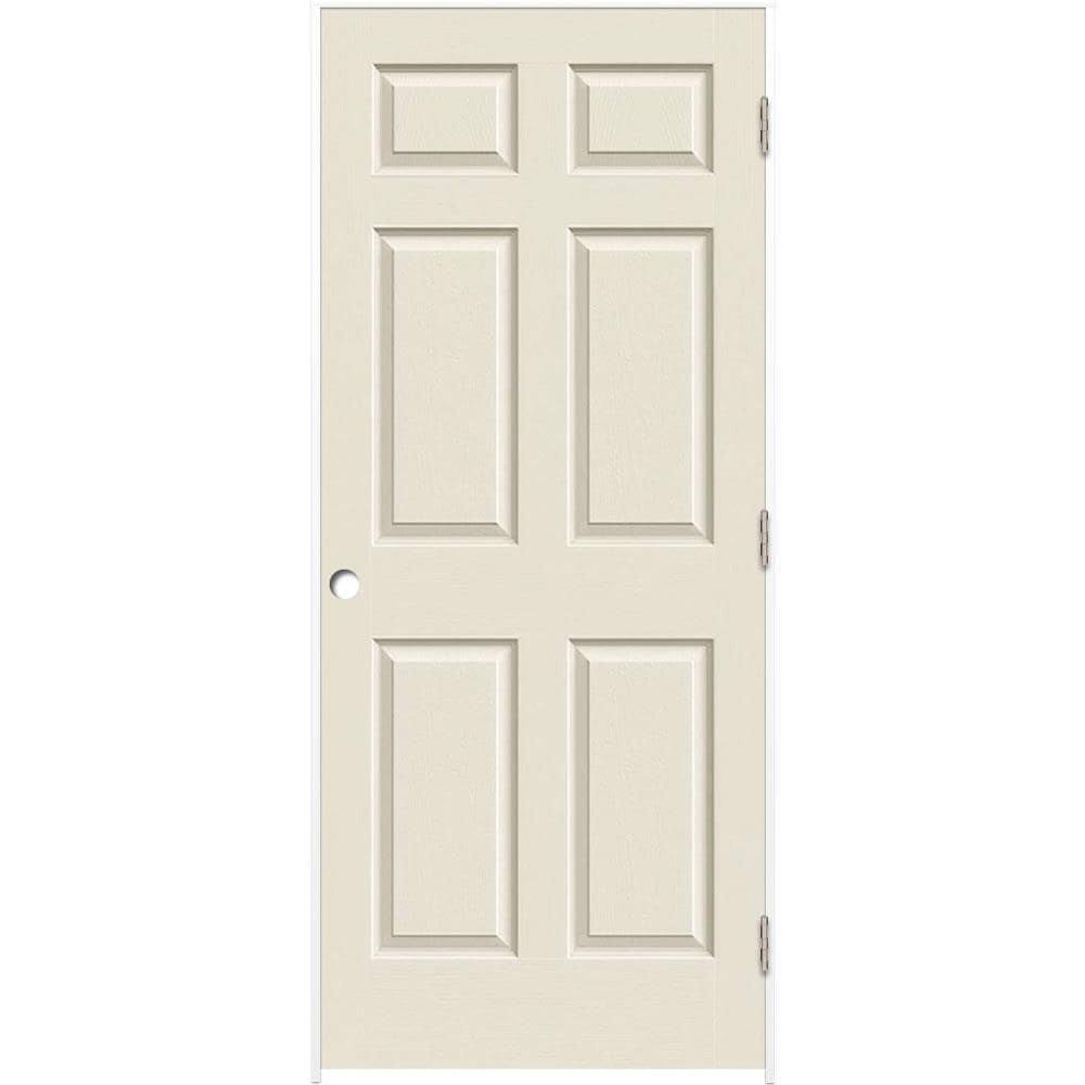 American Building Supply 30-in x 80-in Primed 6-Panel Solid Core Primed Molded Composite Left Hand Inswing Single Prehung Interi