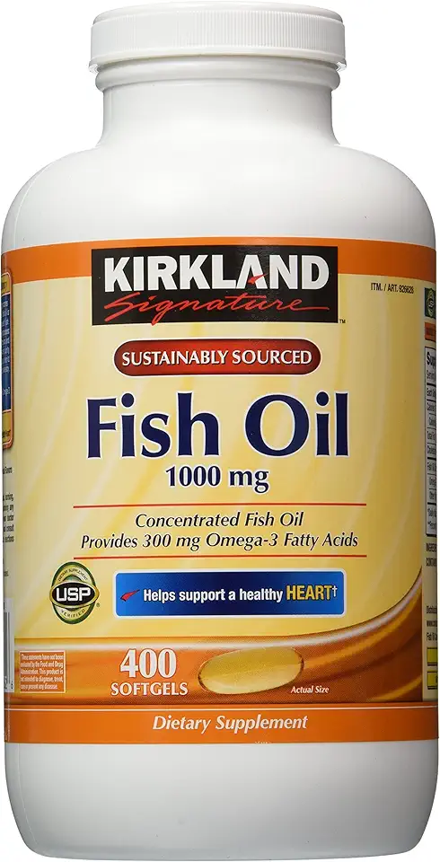 Kirkland Signature Omega-3 Fish Oil Concentrate, 800 Softgels, 1000 mg Fish Oil with 30% Omega-3s (300 mg) - Kansas Nuitrition - HNZSDS