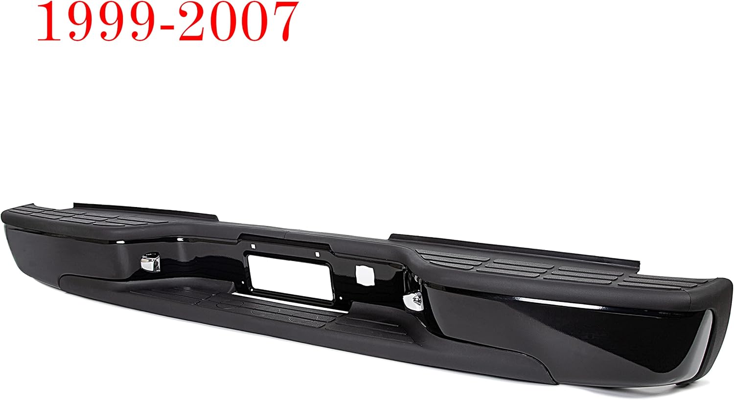 KUAFU Rear Step Bumper Compatible With 1999-2007 Silverado Sierra 1500 2500 Black Steel