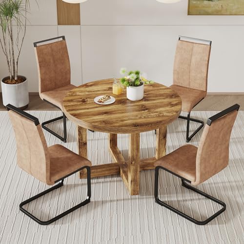 Round Dining Table Set for 4