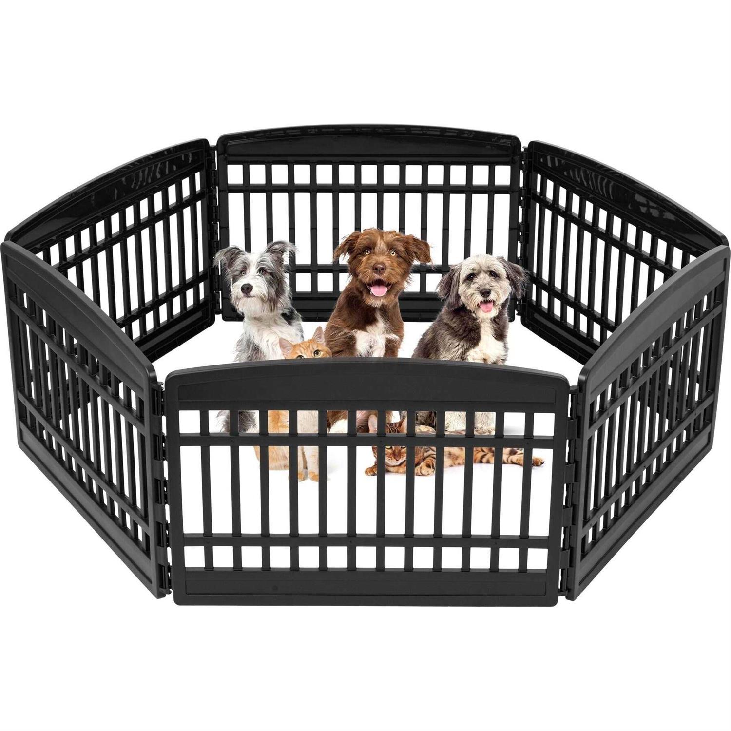 IRIS USA 6 Panel Exercise Pet Playpen with Door - Pet Supplies online store