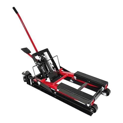 1500 LBS Hydraulic Motorcycle Lift Jack, Steel ATV Lift Stand Hoist with Wheels, ATV UTV Lift Table Jack Hoist Stand, Motorcycle Bike ATV UTV Lift