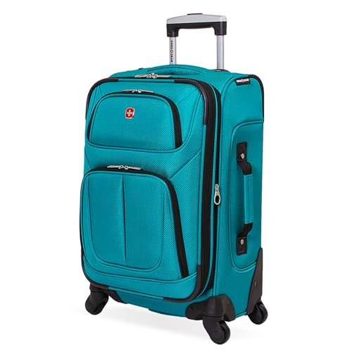 SwissGear Sion Softside Expandable Roller Luggage, Teal, 3 Piece Set (21/25/29)